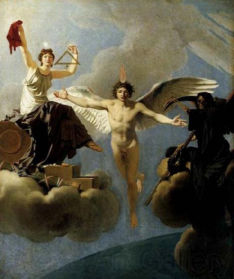 Baron Jean-Baptiste Regnault The Genius of France between Liberty and Death Norge oil painting art